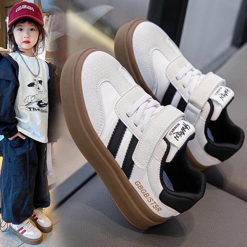 Весна и осень Новые детские скейтборды Нескользящие дышащие повседневные спортивные туфли для мальчиков и девочек 33 белый L.RIDING PULO