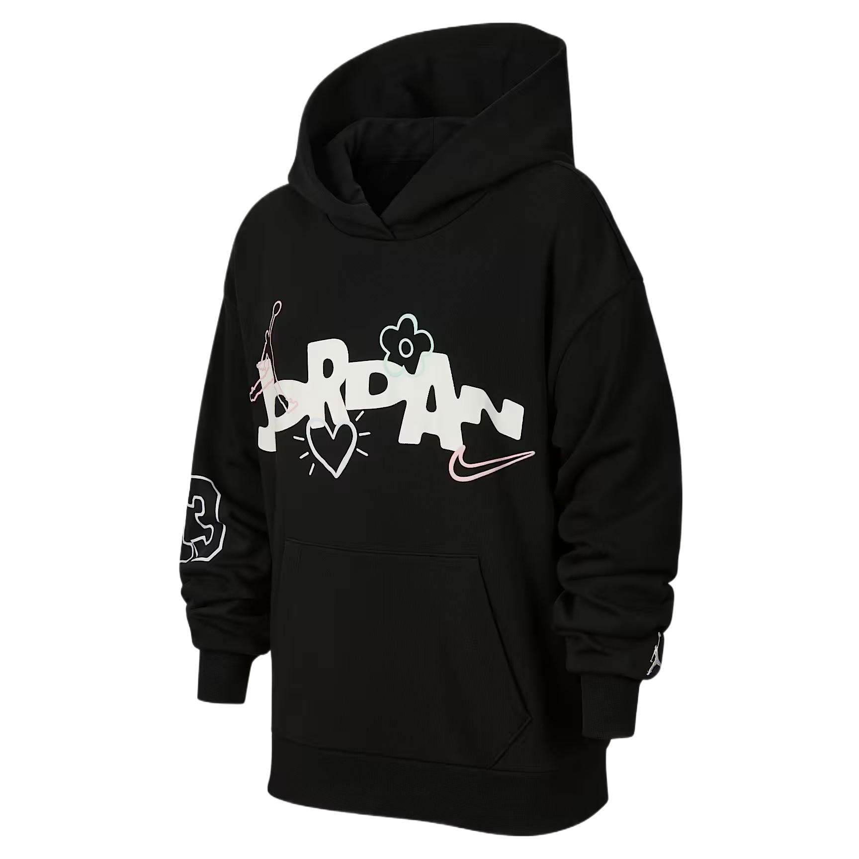 Худи Jordan Air с длинным рукавом для детей Детские топы IW2074-045 S black
