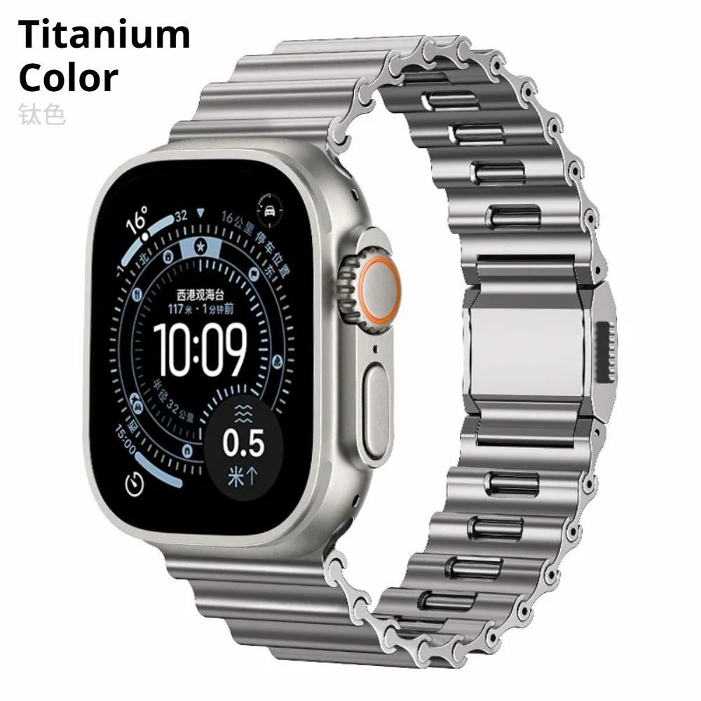 Океанический магнитный ремешок для Apple Watch Ultra 2 3 49 мм, ремешок для 9 8 7 45 мм 44 мм, браслет из нержавеющей стали, ремешок для iWatch Series11 S10 46 мм 42mm 44mm 45mm gray XIAOLU Watch Accessories