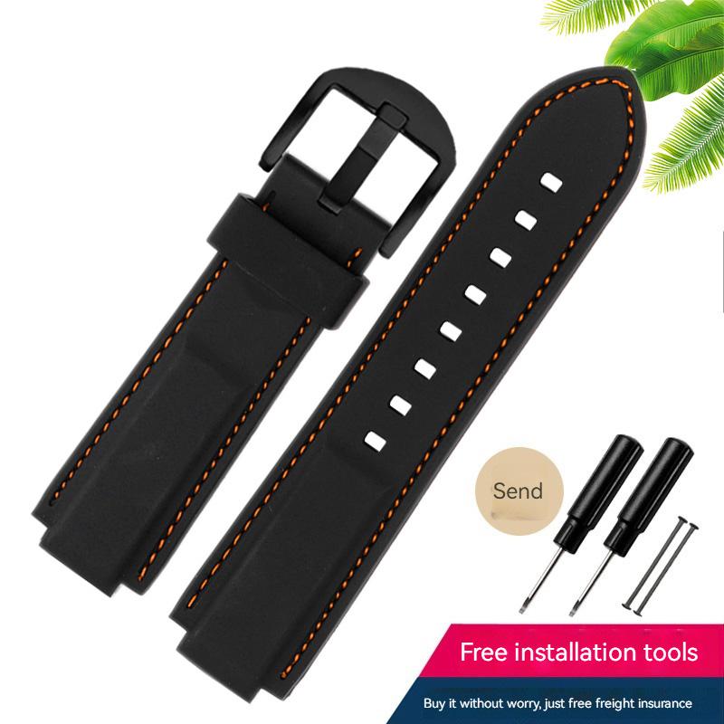 Классический резиновый ремешок для часов timex WATCH T2N720 T2N721 TW2T76300 Series черный водонепроницаемый силиконовый спортивный ремешок 24*16 мм для мужчин 24.16mm black Sweetown