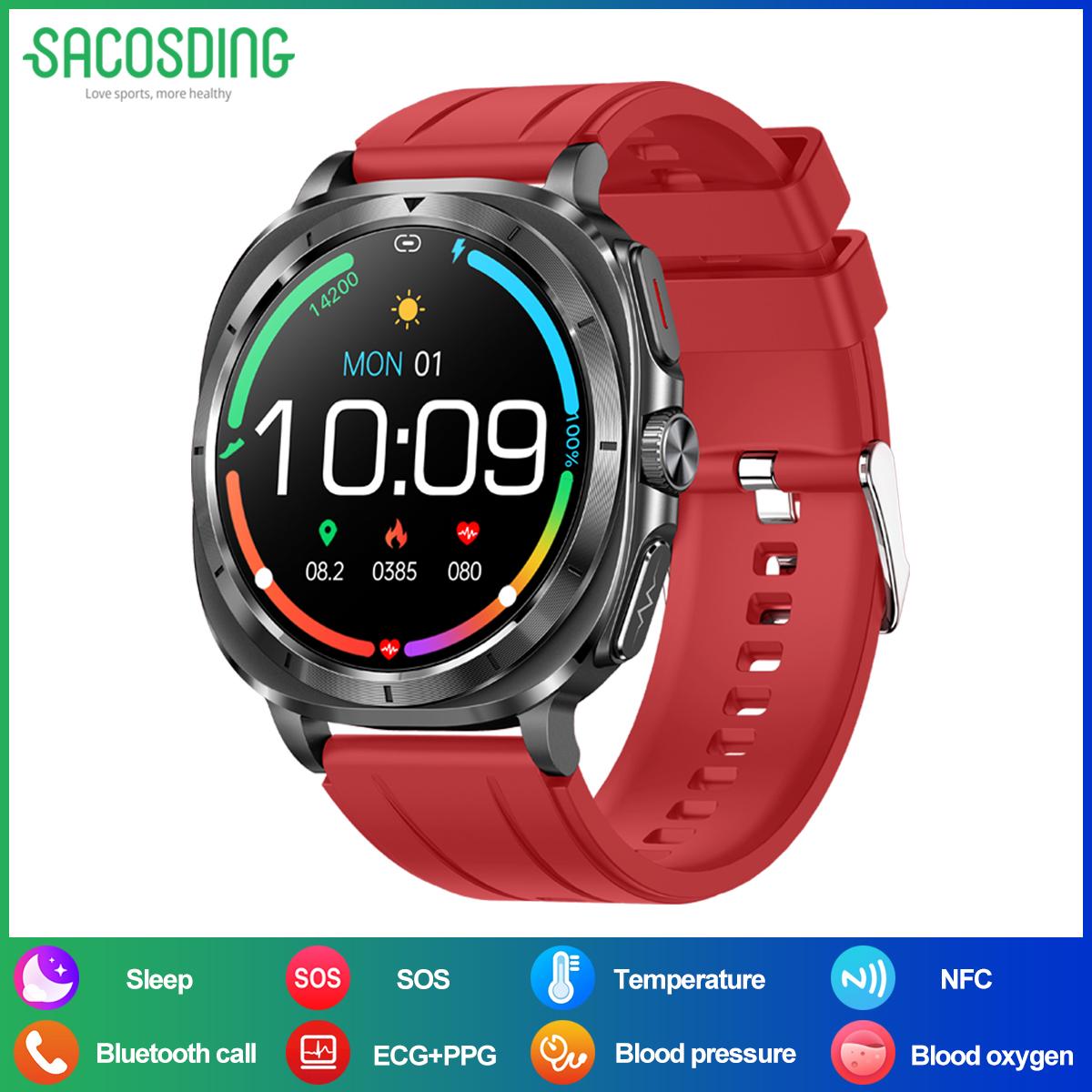 SACSODING NFC Умные часы 1,43 дюйма Amoled Мониторинг здоровья Голосовой помощник SOS Уличные виды спорта Фитнес-трекер Женские Мужские Смарт-часы black SACOSDING Smart Watch