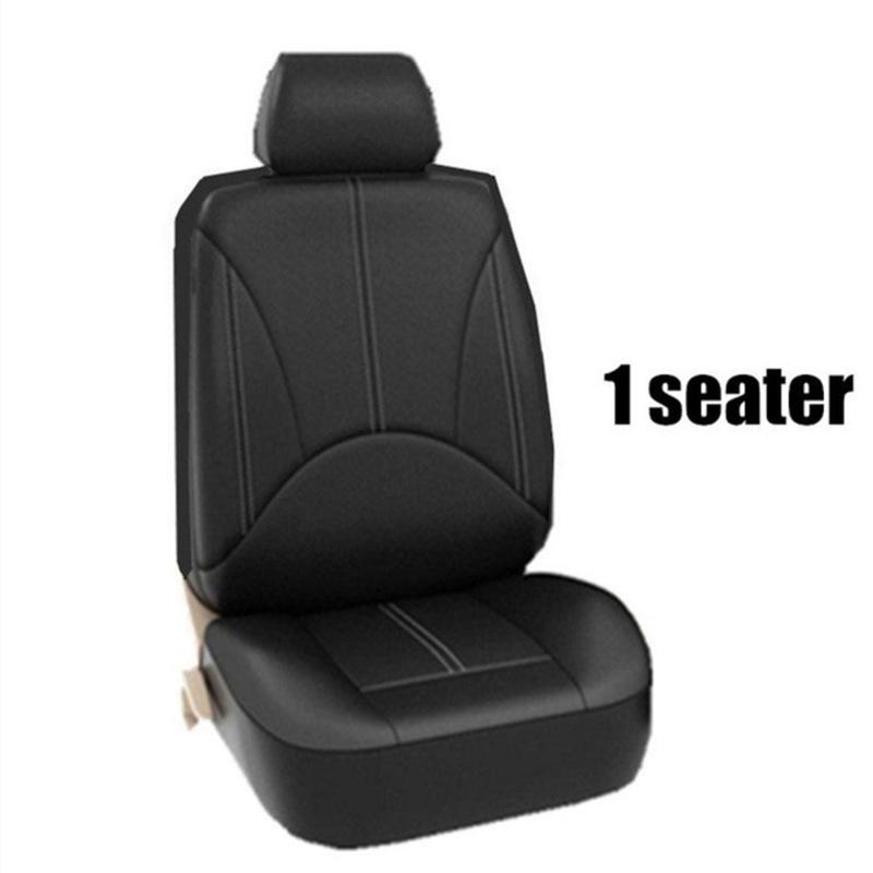 Mexican PU Leather Car Seat Cover - Universal Fit for Five-Seater, All-Season Use Universal black ToolCraft