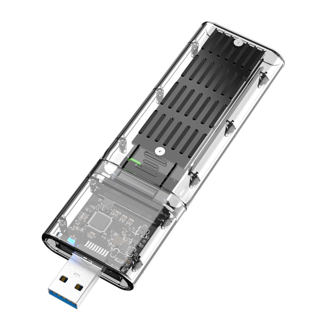 Прозрачный USB 3.0 корпус для SSD M.2 NGFF SATA gray the BAY