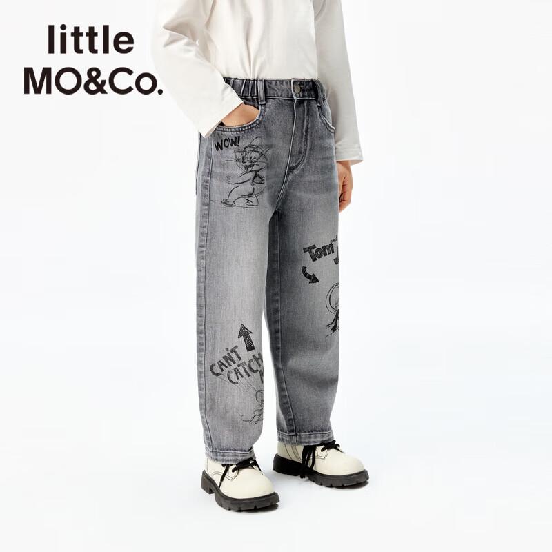 маленькая MO&Co. x Хлопковые джинсовые штаны для детей Tom & Jerry 150 gray JDST online