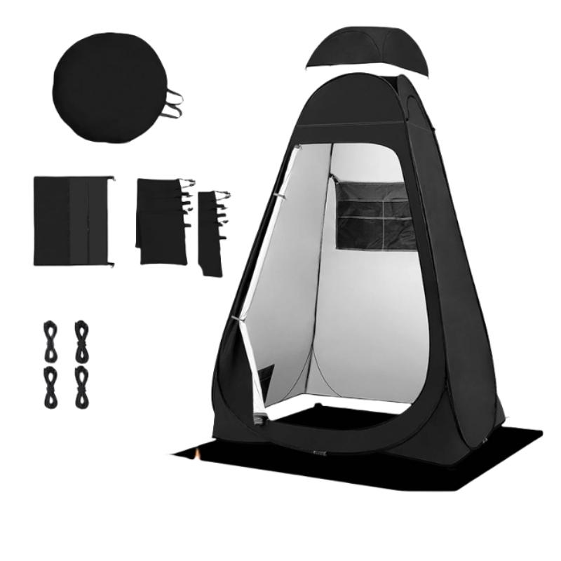 1 комплект 120 см x 120 см x 190 см Уличная палатка для купания с ковриками для пола и водонепроницаемостью для раздевалок и туалетов Четыре сезона чёрный Automobile Club