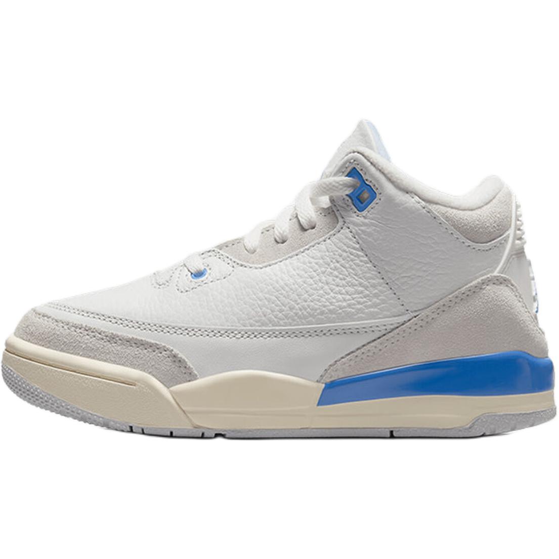 Кроссовки Air Jordan 3 Retro PS Lucky Shorts Kids Sneakers White Summit-White Hydrogen-Blue DM0966-101 28 white