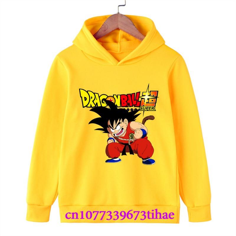 Dragon Ball Весна и осень Дети Мальчики и Девочки С Толстовками Свитера Куртки Мультфильмы Детская Одежда Детская Одежда 100 yellow xuhaijian02