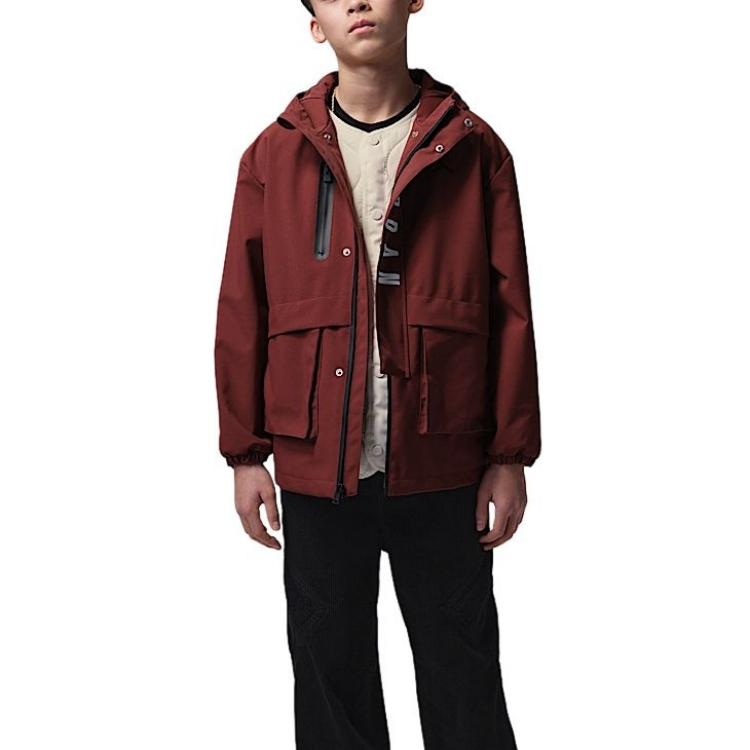 Куртка Jordan FW25 Новогодняя коллекция Год Лошади Теплая с капюшоном 3 в 1 Комплект из 2 предметов Детская Детские куртки IU5374-619 S black