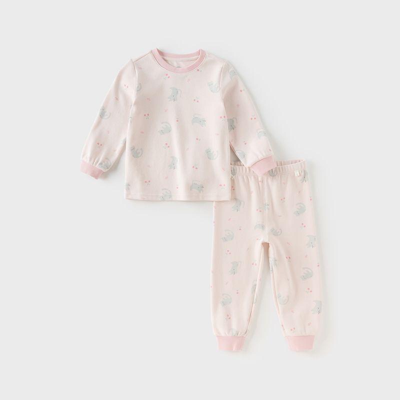 David Bella Girls  Underwear Set Spring Boys  Thermal Underwear Pajamas Antibacterial Baby Loungewear Warm Pink [Ready in Stock] 80 beige TAOMall