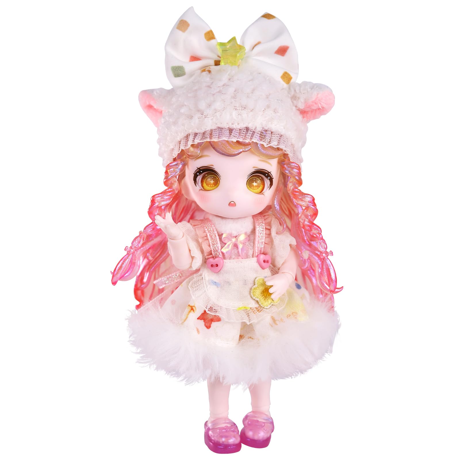 Кукла ICY Fortune Days 13 см bjd, кукла в стиле аниме, идеально подходит для самостоятельной куклы-девочки - набор, подарок, украшение, упражнение, коллекция, 8+(Овен) white Premium SPEED