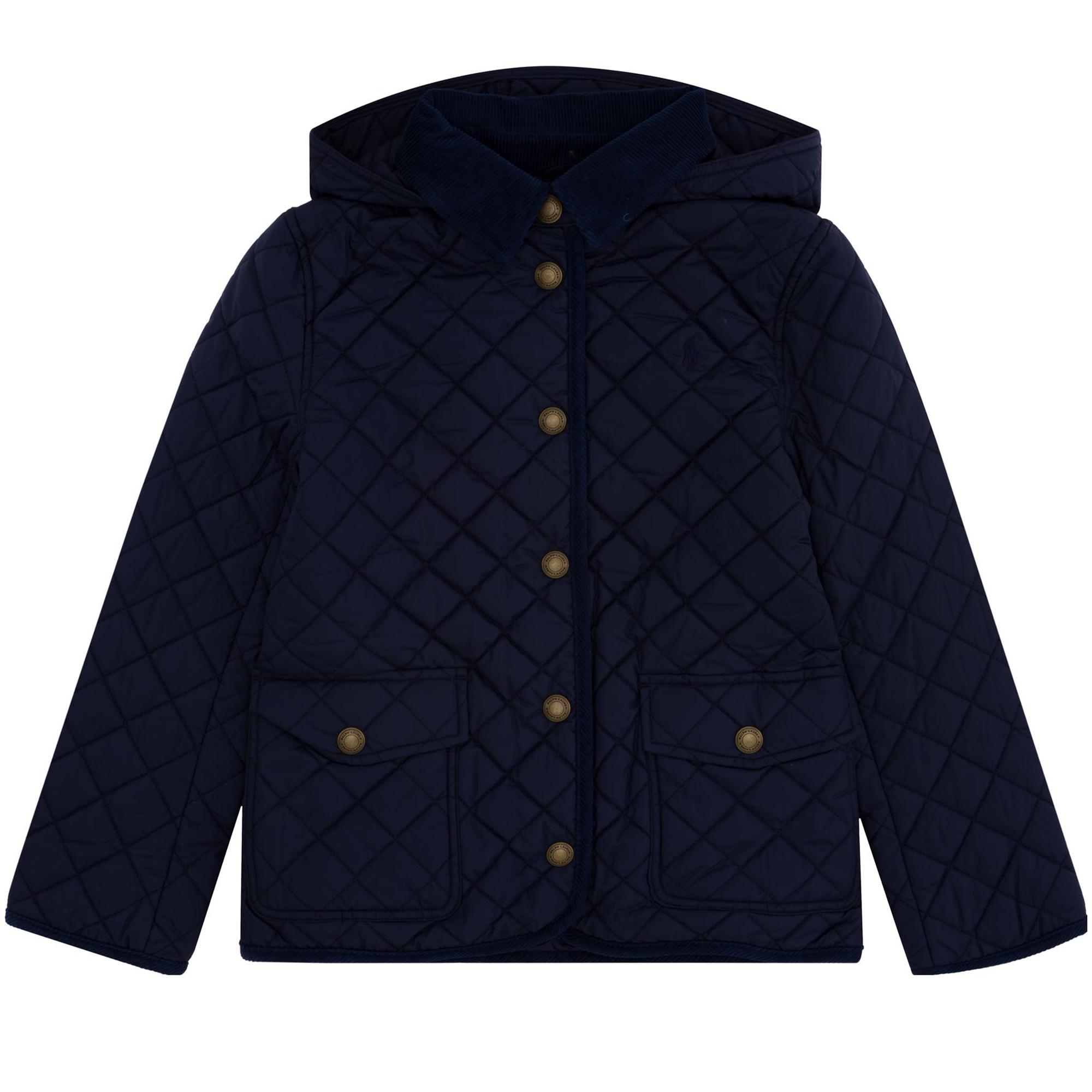 Куртка Polo Ralph Lauren Kids Logo Hooded Long Sleeve Cotton Coat Kids Jackets Navy-Blue 313910983-001 L black