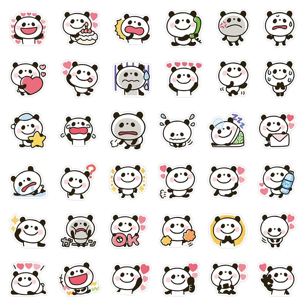 40 наклеек Panpan, черно-белые милые маленькие панды для детей, материалы для студенческой книги, водонепроницаемая наклейка на чехол для телефона white Hi Stickers