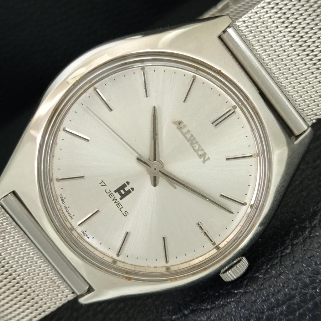 ВИНТАЖНЫЕ МЕХАНИЧЕСКИЕ ЧАСЫ ALLWYN 6300A ИНДИЯ МУЖСКИЕ ОРИГИНАЛЬНЫЙ ЦИФЕРБЛАТ a706060-1 gray Vintagewatches