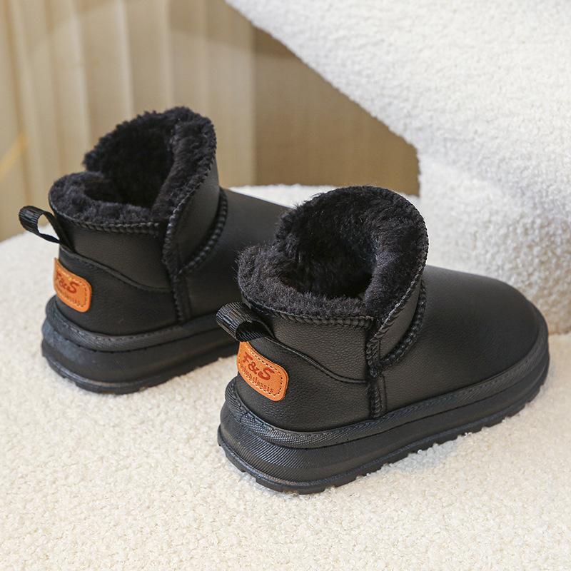 Детские бархатные теплые ботинки зимние сапоги для снега 26 чёрный Gtime Shoes
