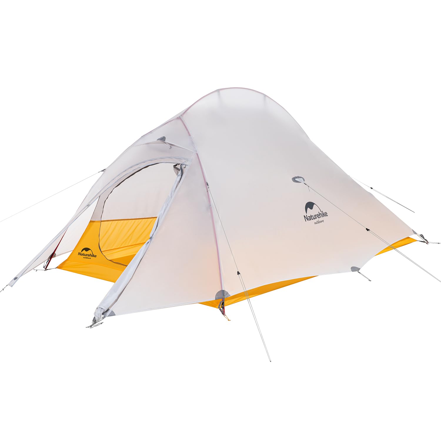 Официальный магазин Naturehike. Палатка для двоих 10D с водяным давлением и передней частью, легко устанавливается, поставляется со специальным основанием для одиночных горных велосипедистов-одиночек. white AniWorld