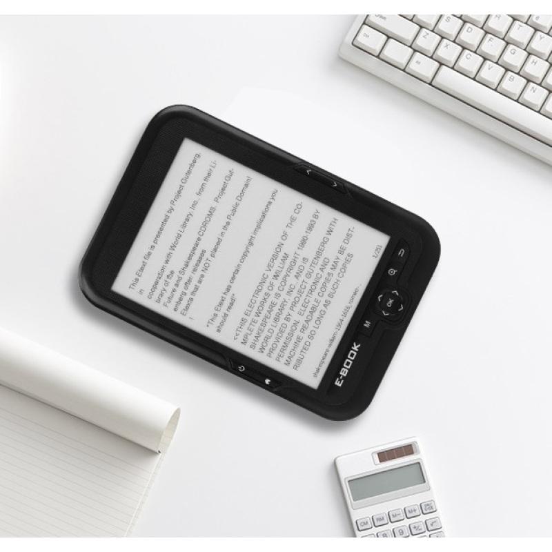 6-дюймовая читалка электронных книг E-ink емкостная электронная книга Light Eink Screen Электронная книга E-ink E-reader Mp3 с чехлом EU plug, 4GB black Canxing Culture
