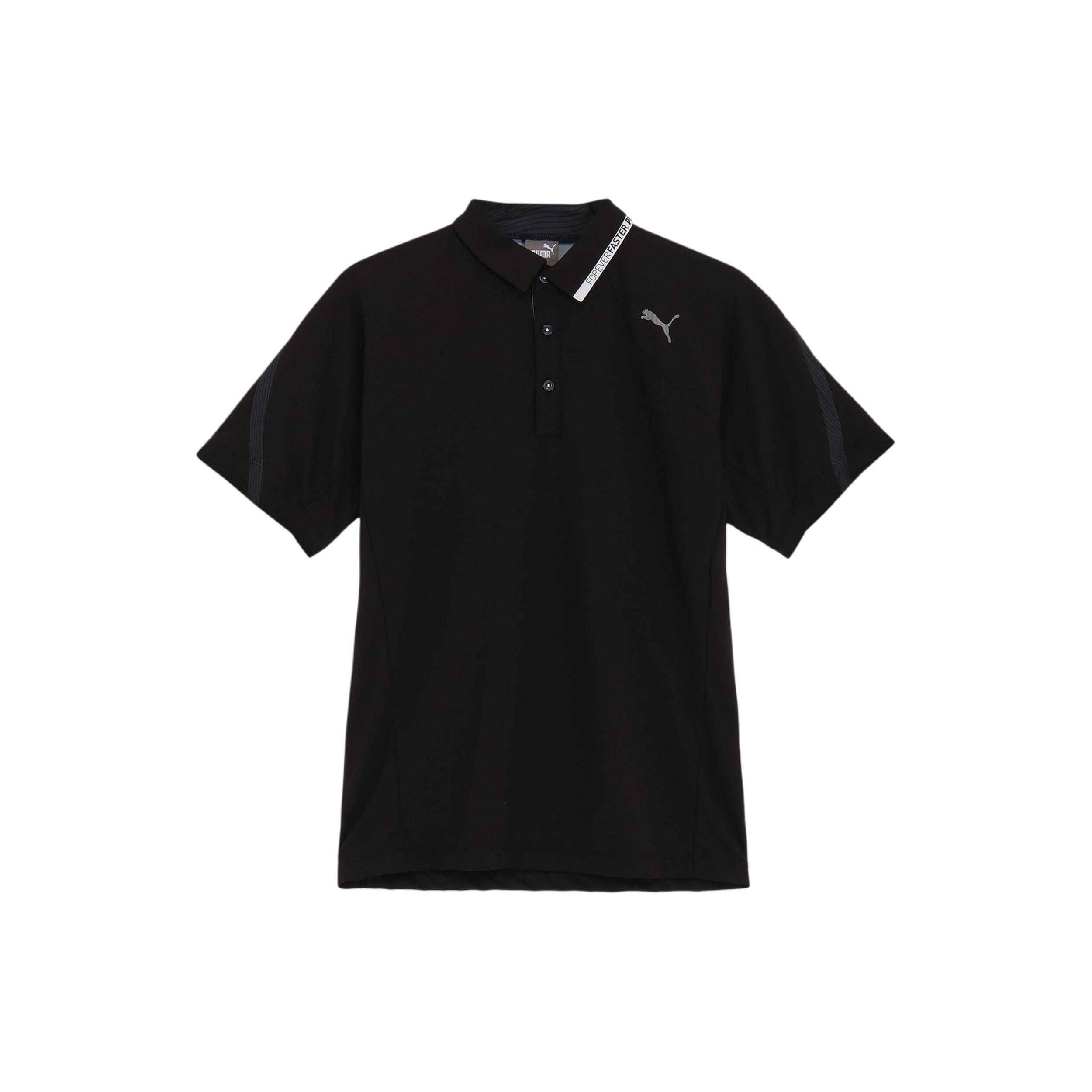 Puma Solid Color Casual Straight Fit Polo Shirt Men tops Black 627601-01 M black