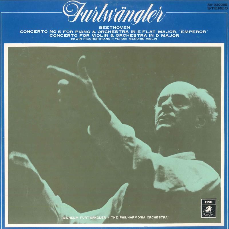 LP Record EDWIN FISCHER, YEHUDI MENUHIN, WILH - Beethoven: Piano Concerto No. 5 Emp AA93009B ANGEL Japan Obi Classical Used blue RecordCityJP