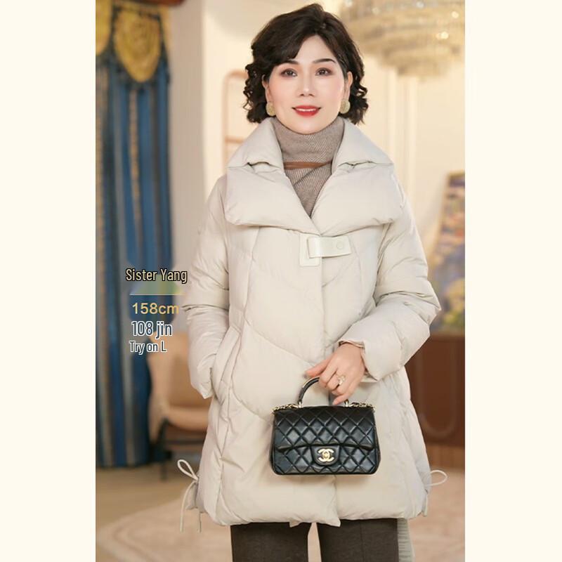 JIANHU Женский пуховик средней длины из белого утиного пуха XL beige JDST online