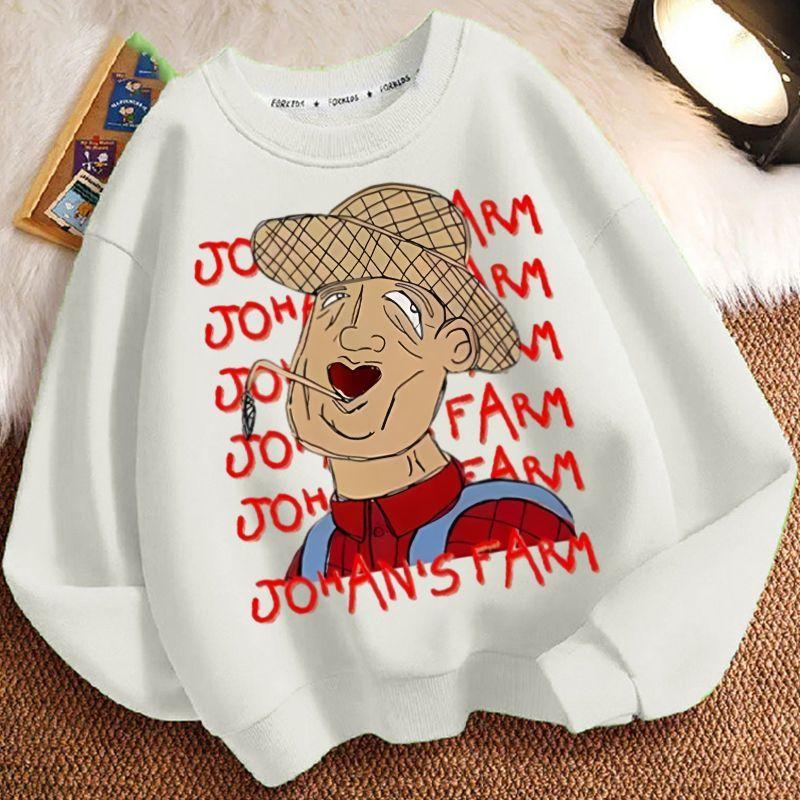 Children s Casual John s Farm Hoodies for Autumn and Winter, Fashionable Long-sleeved Hoodies for Boys and Girls 110 beige KIDSW
