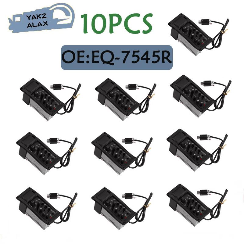 10Pcs EQ-7545R Guitar Preamps Guitar EQ Tuner Piezo Pickup Equalizer 4 Bands Musical truments Parts EQ7545R black Satied Buyin