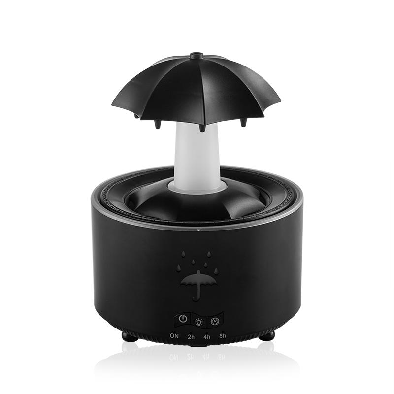 Увлажнитель воздуха Cloud Rain, диффузор эфирных масел Raindrop, ночник с дистанционным управлением, настольный фонтан со звуком капель воды для дома EU чёрный caige6666