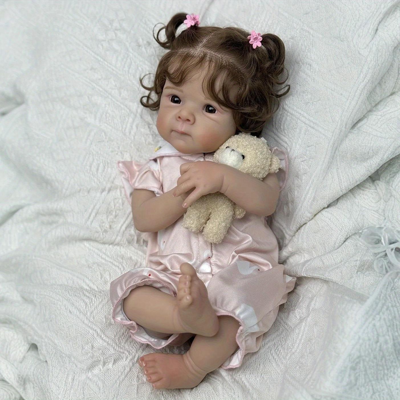 BZDOLL 48 СМ 19 дюймов Виниловые конечности Тканевое тело Милая кукла-реборн для девочки Реалистичная Детская Модная Подарок на день рождения Коллекционная кукла cloth body doll gray BZDOLL Reborn