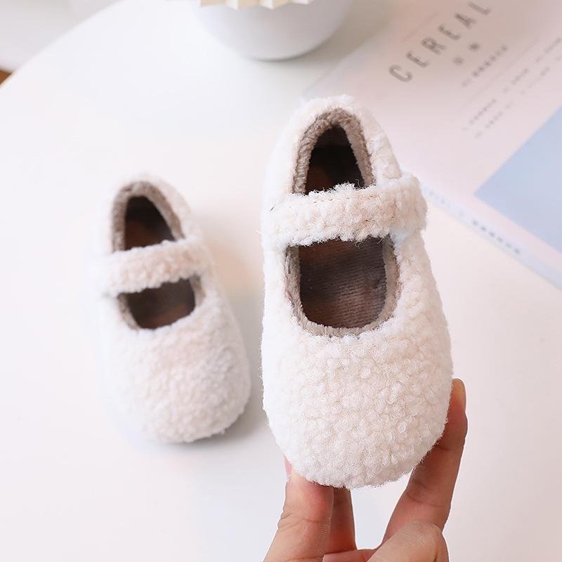 теплые бобовые туфли зимние туфли принцессы 21 size shoes inner length 13.4cm белый Gtime Shoes