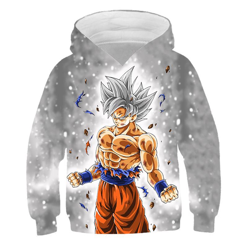 Толстовки Dragon Ball Z 2025 Детские Толстовки Гоку Одежда для Малышей Мальчиков на Осень Новая Детская Одежда Детские Толстовки Вегета 3D Толстовка 3-4 Years gray MINISO Clothing