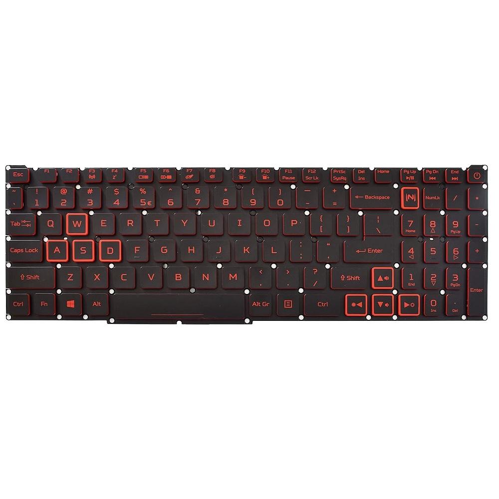 Клавиатура с красной подсветкой для Acer Nitro 5 AN515-43 AN515-54 AN517-51 AN517-52 US K black Automotiveassemblycomponents