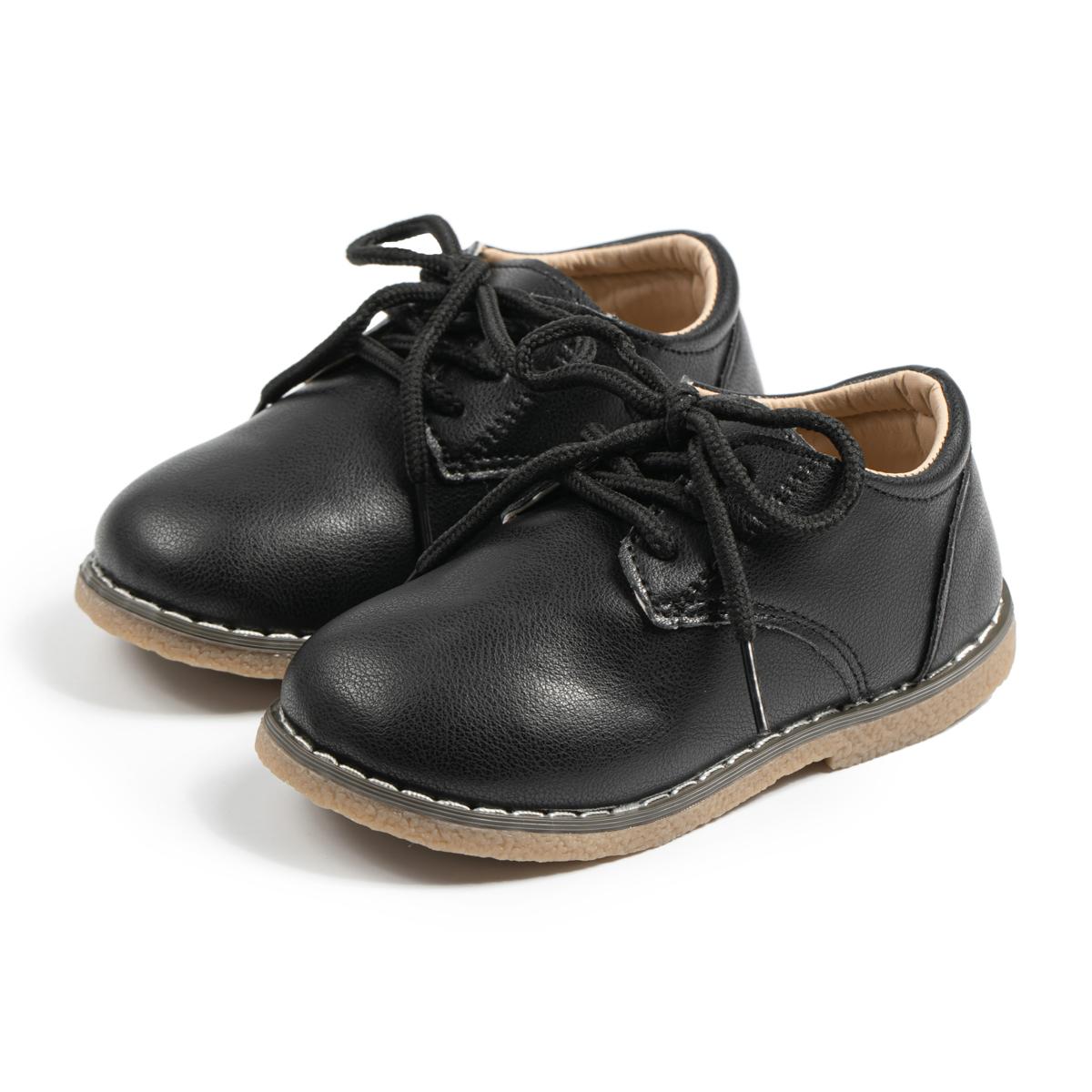 Школьные туфли Повседневная детская обувь на шнуровке 21 чёрный Gtime Shoes