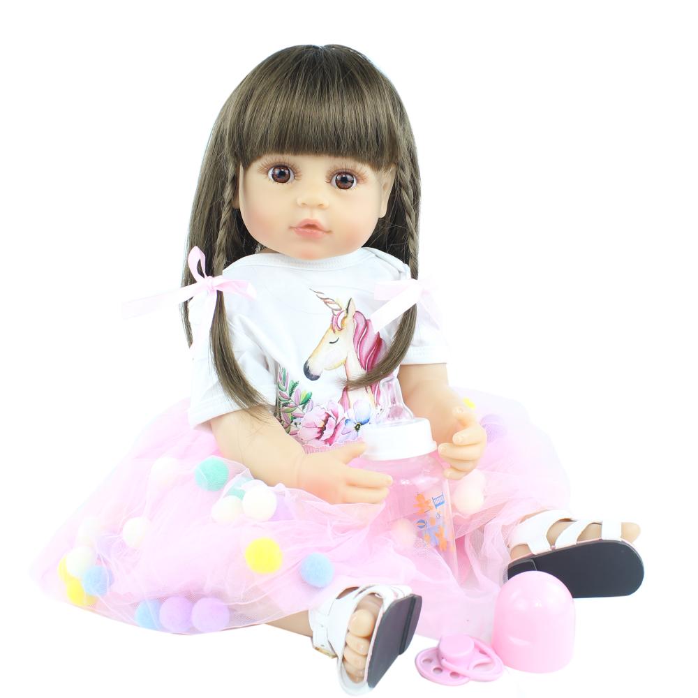 BZDOLL 55СМ 22Дюйма Реалистичная Кукла Реборн Младенец Виниловое Тело Девочка Принцесса Малыш Бебе Ребенок Подарок на День Рождения Игрушка vinyl body doll beige BZDOLL Reborn