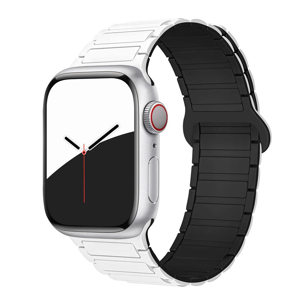 Магнитный ремешок для Apple Watch 44мм 40мм 49мм 45мм 41мм 38 42мм 46мм Силиконовый браслет iWatch Series ultra 10 9 8 7 Se 6 5 38/40/41MM S10-42MM gray LUJING-Treasure Bag