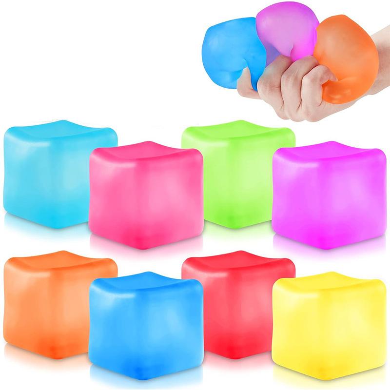 Сквіші I Cube Игрушка-антистресс Сенсорные непоседливые игрушки для взрослых и детей Медленно поднимающийся мяч для сжатия Аутизм СДВГ Облегчение Подарок для вечеринки blue Phone Case CSWO02