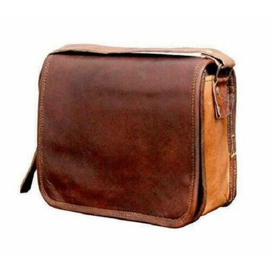 Кожаный портфель для ноутбука из натуральной загорелой сумки на ремне Mesenger Vintage Bag 9 X 11 X 3.5 коричневый NAVYA Genuine leather Bags