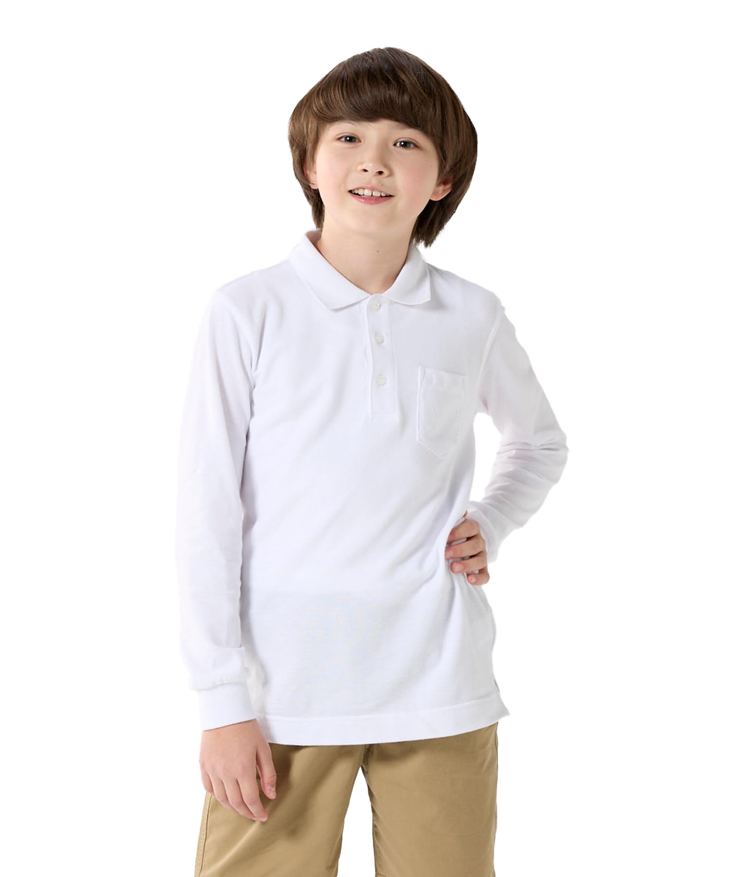 Рубашка поло с длинным рукавом Beams School 110851 white RURI Japan product