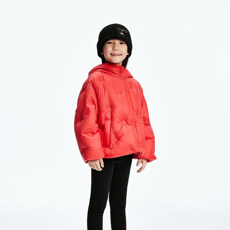 Little MO&Co. Девочки, куртка с капюшоном на утином пуху 120 красный JDST online