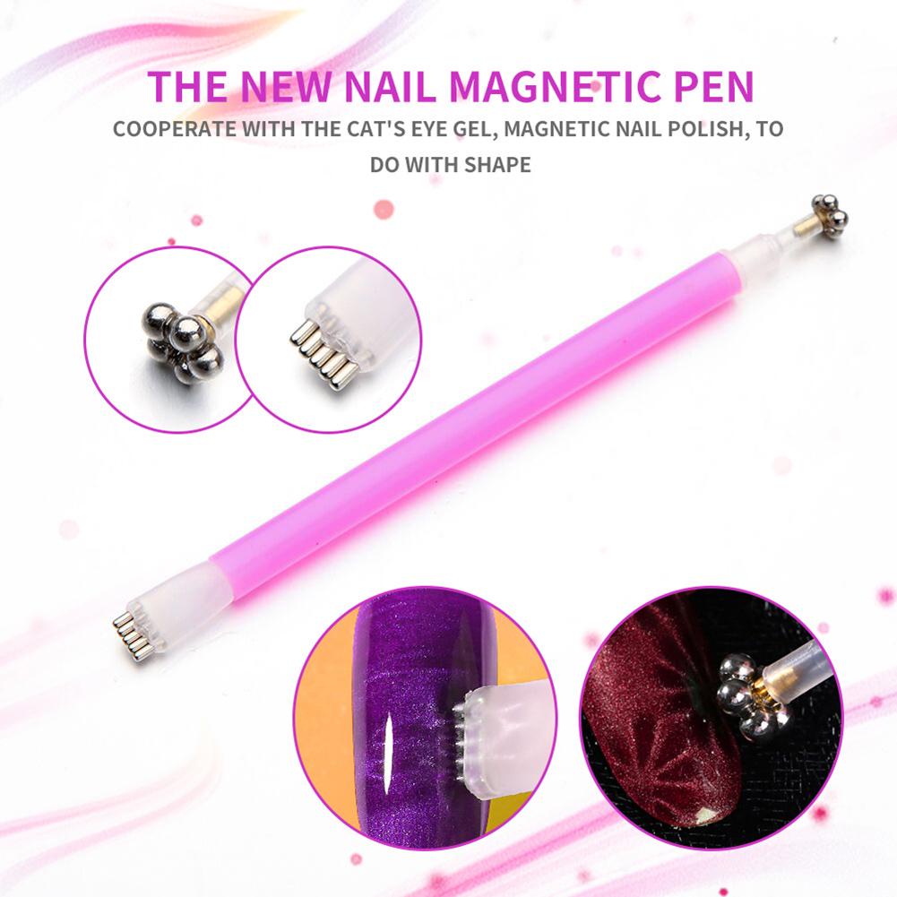 Инструмент для маникюра Puntos Nail Art с двойной головкой, магнитная ручка «кошачий глаз», 3D-лак для ногтей, УФ-гель one size pink Sexy nail