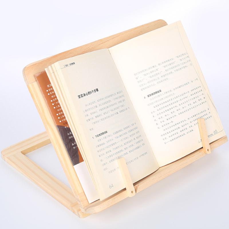 Портативная многофункциональная деревянная подставка для чтения книг, держатель для планшетного ПК Wooden Clip beige paraiclukl