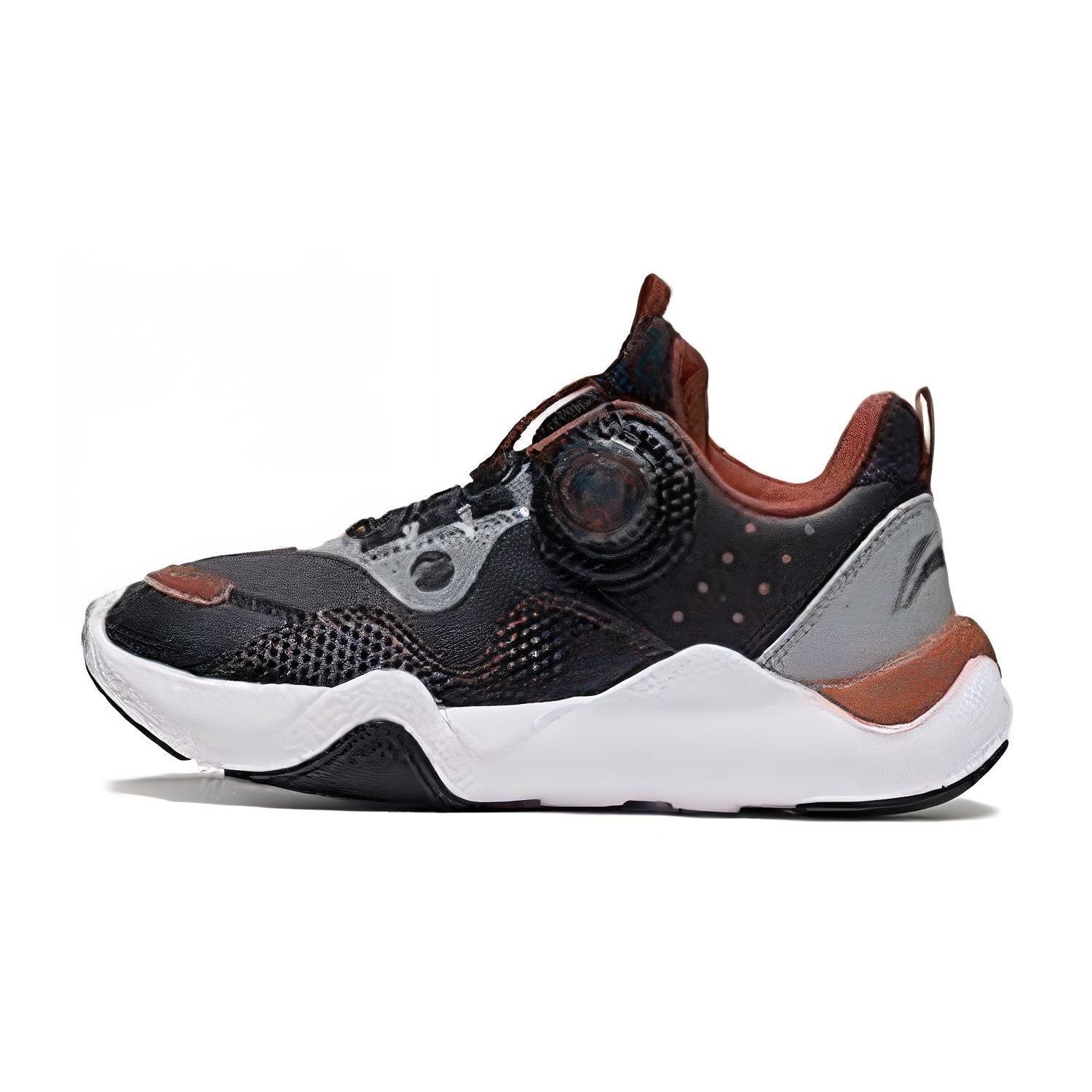 Li Ning Kids модные удобные универсальные амортизирующие износостойкие дышащие повседневные туфли детские повседневные туфли черные коричневые YKCS176-11 38 black Li-Ning