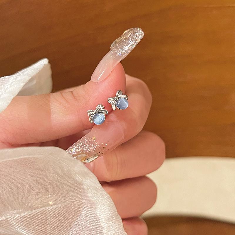 Серьги-игл из серебра 925 пробы с роскошным жемчугом для женщин с бриллиантами Super Flash и цветочным узором «кошачий глаз» brown StrideBox