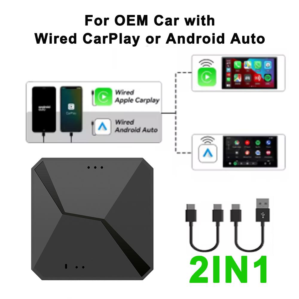 Автомобильный AI Box Android 13 Беспроводной Android Auto и CarPlay Smart TV Box Поддержка Youtube Netflix Автомобильные аксессуары интеллектуальные системы gray Auto Accessories Home