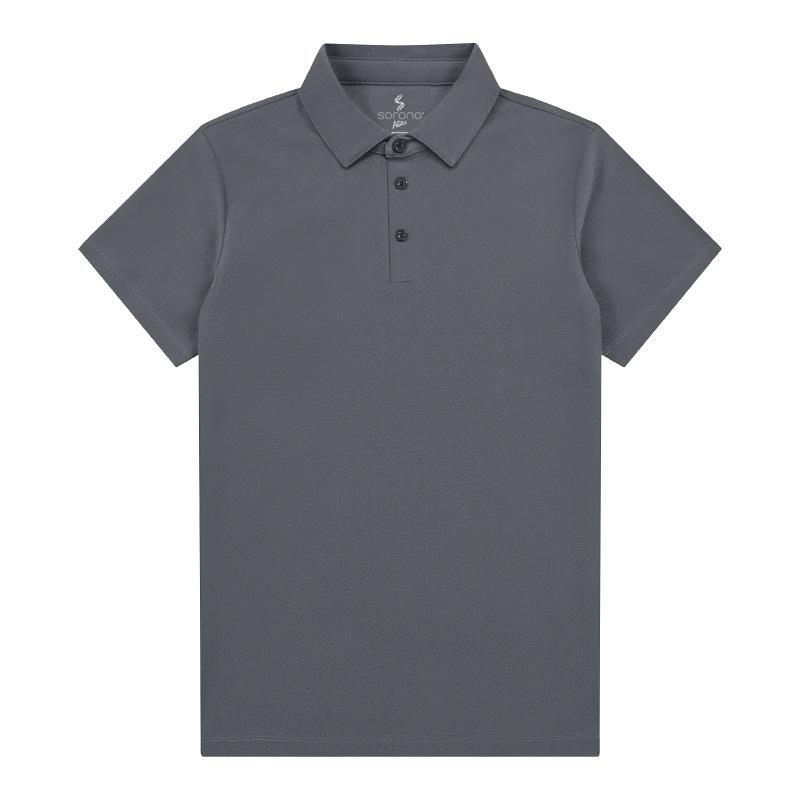 Мужской однотонный простой повседневный топ-поло с коротким рукавом M gray Fashio