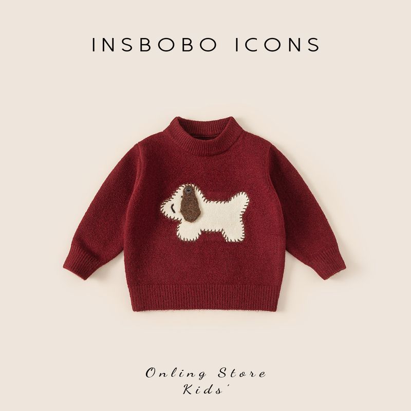 Boys  Sweaters, Baby Red Tops, Spring New Children s Clothing, Girls  New Year Spring Outfits, Infant New Year Children s Clothing Red 80 brown TAOMall