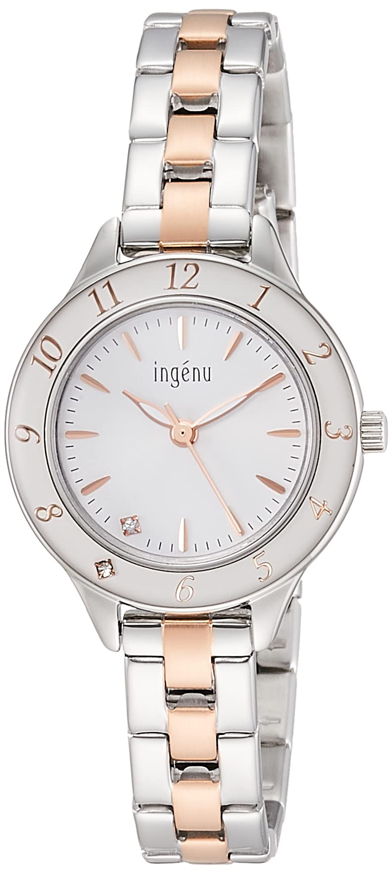 Наручные часы Epora Quartz AHJK461 Серебристые Розовое Золото [Часы Seiko] Angène Женские + белый MJ Select