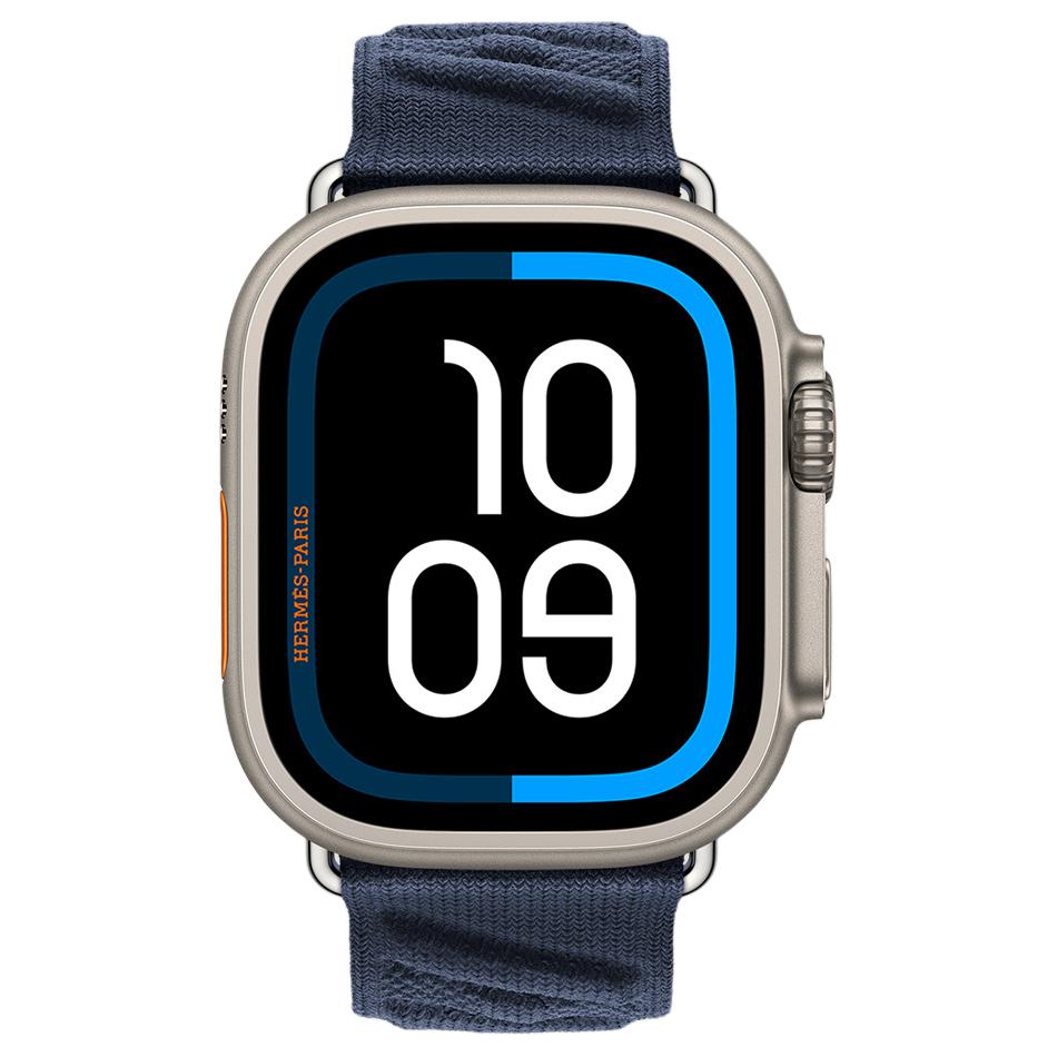 Hermes Умные часы Apple Watch Ultra-2 Режим Esim Загружаемое приложение 64 ГБ 44 мм Синий нейлоновый ремешок Унисекс Умные часы H0009961 Blue Strap (Bleu Nuit) gray