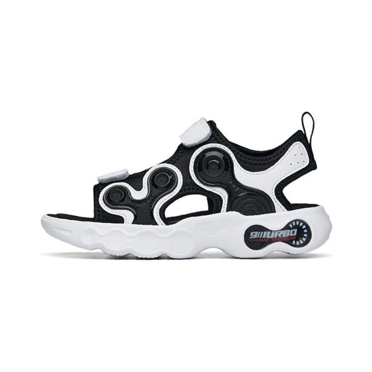 Anta Asymmetrical 1 Wear-Resistant Breathable Sports Sandals Kids Sandals Black White 312229912-1 30 black
