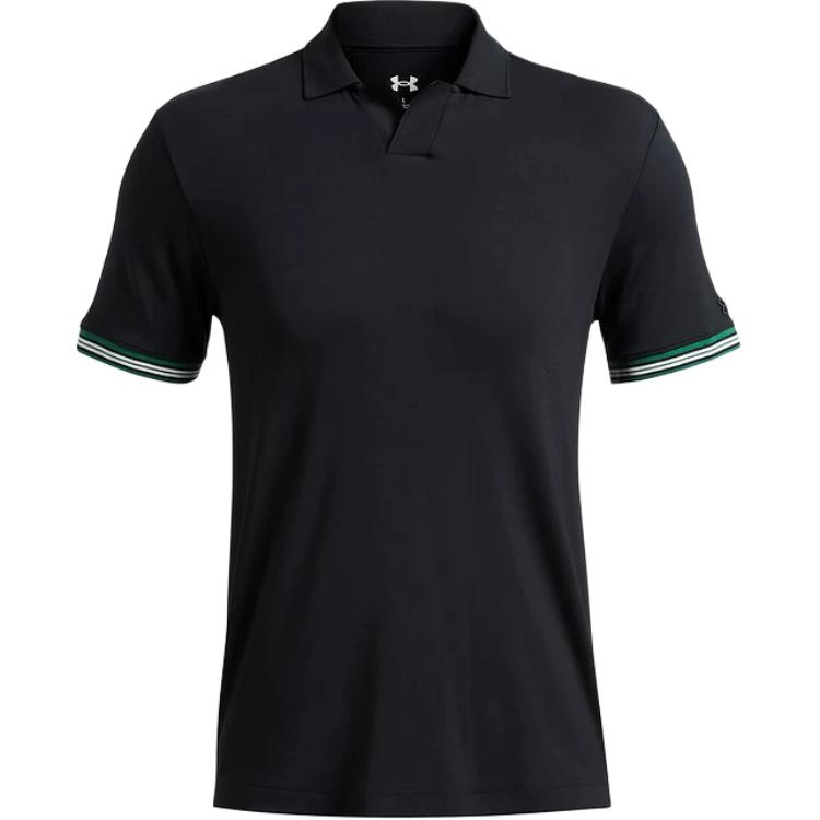 Under Armour Casual Breathable Comfortable Striped Short Sleeve Polo Shirt Men tops Black 1388709-001 M black