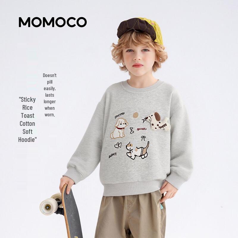 Модная повседневная толстовка с круглым вырезом для мальчиков MOMOCO, весенняя 90 хизер серый JDST online