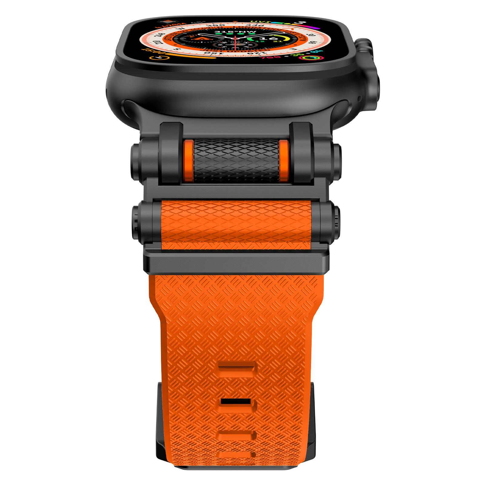 Резиновый спортивный ремешок для Apple Watch Ultra 2 49 мм серии 10 9 8 7 Se 6 5 ремешок для IWatch Ultra 46 мм 45 мм 44 мм роскошный браслет из ТПУ 42mm(Unsuitable Series10) оранжевый LUJING-Treasure Bag